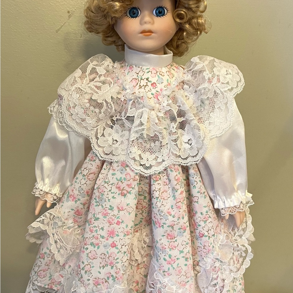 Elegant Lace Doll with Floral Dress